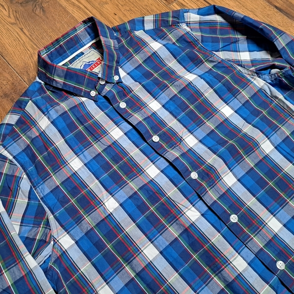 Penfield Men's Button Down Shirt Classic Fit Blue Check Size Large - Picture 2 of 8